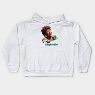 Ella Fitzgerald Fan Art for Jazz Lovers by LozsArt Kids Hoodie